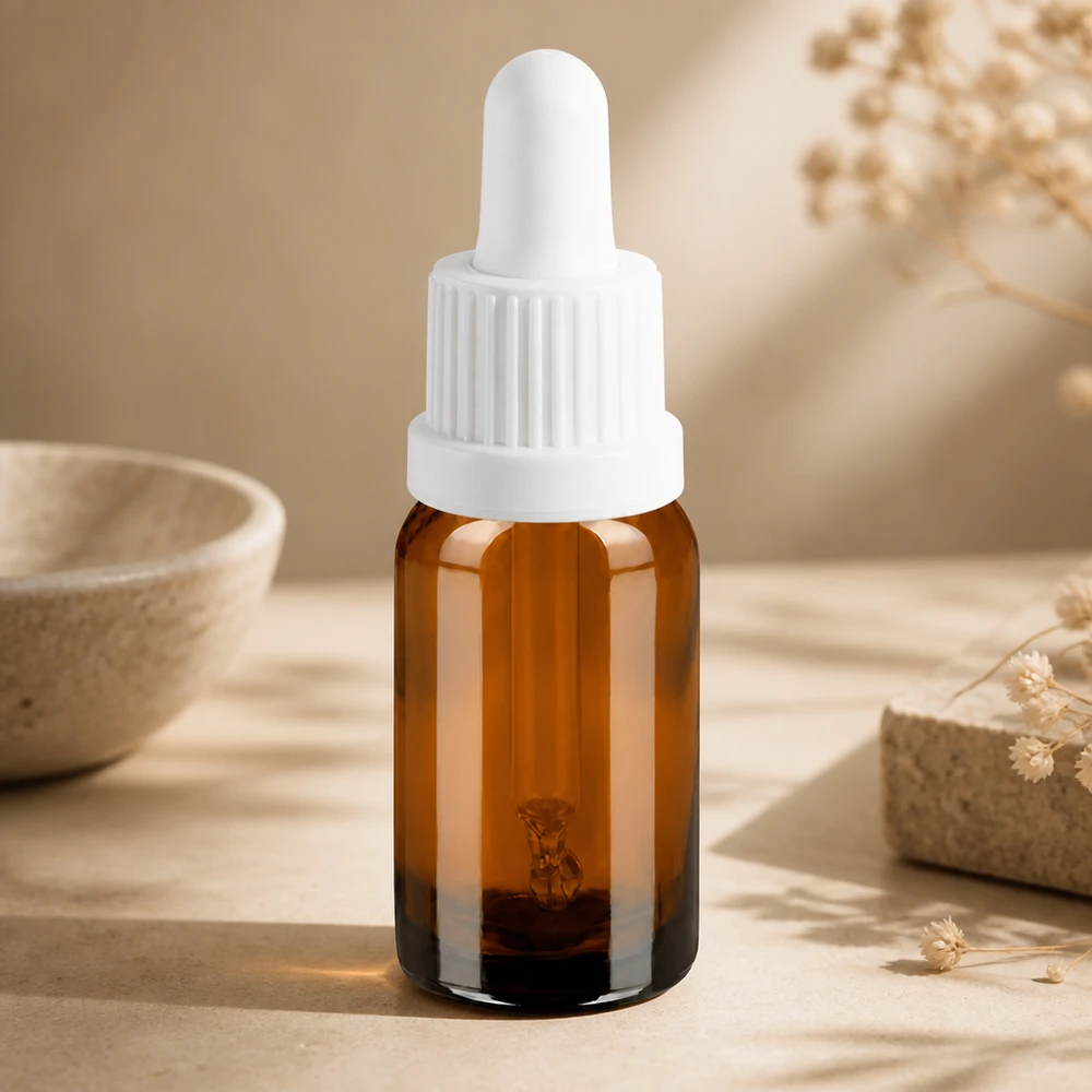 10ml Pipettenflasche weiß Originalitätsverschluss BrownLine UT18/10 10ml Pipettenflasche braun mit weißem Verschluss ideal für lichtempfindliche Substanzen