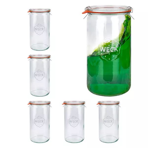 6er Set Weck Gläser 1590ml Zylindergläser, 1,5L Sturzgläser 6er Set Weck Gläser 1590ml Zylindergläser, 1,5L Sturzgläser
