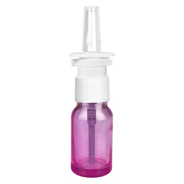 10ml Nasensprayflasche weiß/transparent Standard PurpleLine. UT18/10