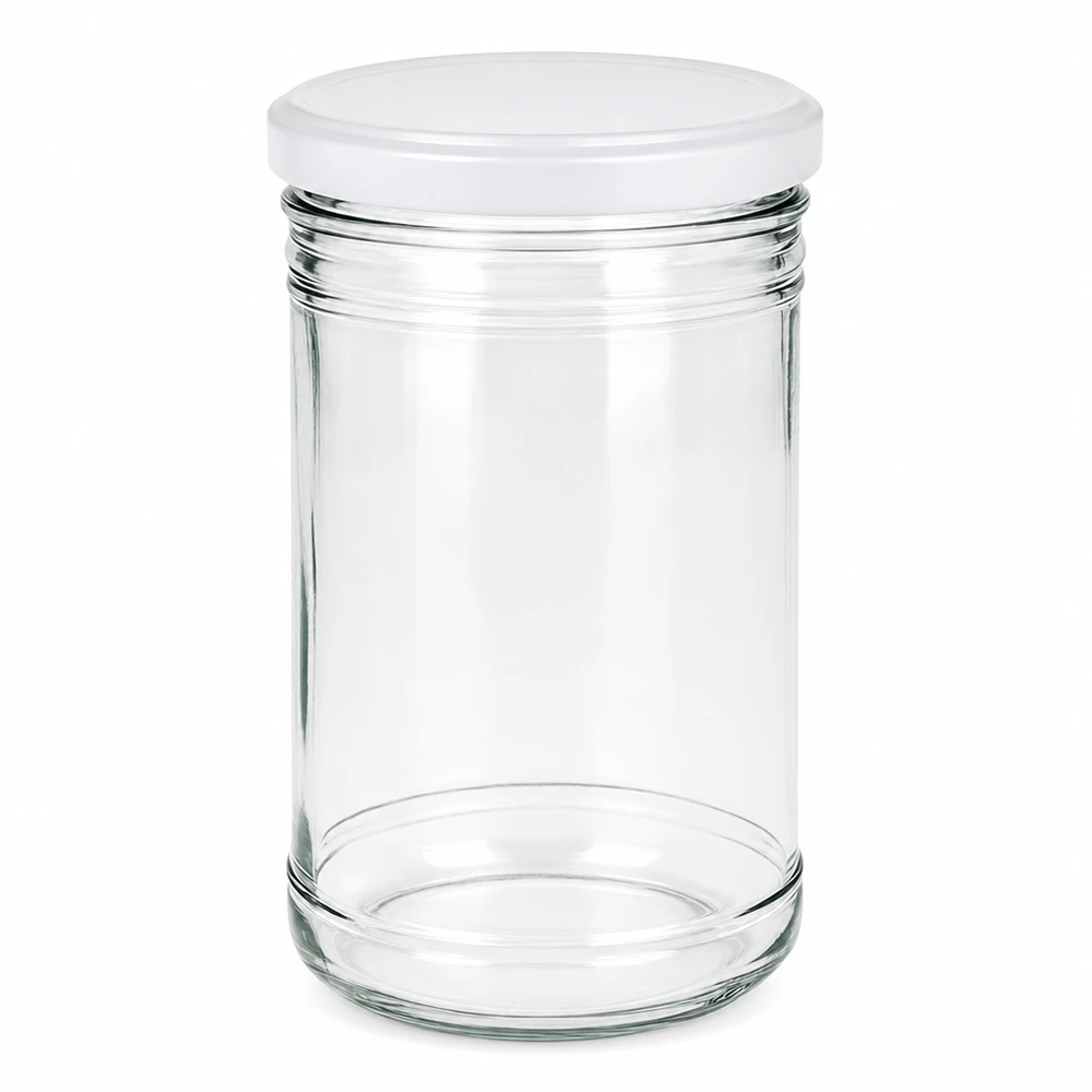 1053ml Sturzglas mit weißem BasicSeal Deckel transparent leer UN zertifiziert Einmachglas Vorratsglas
