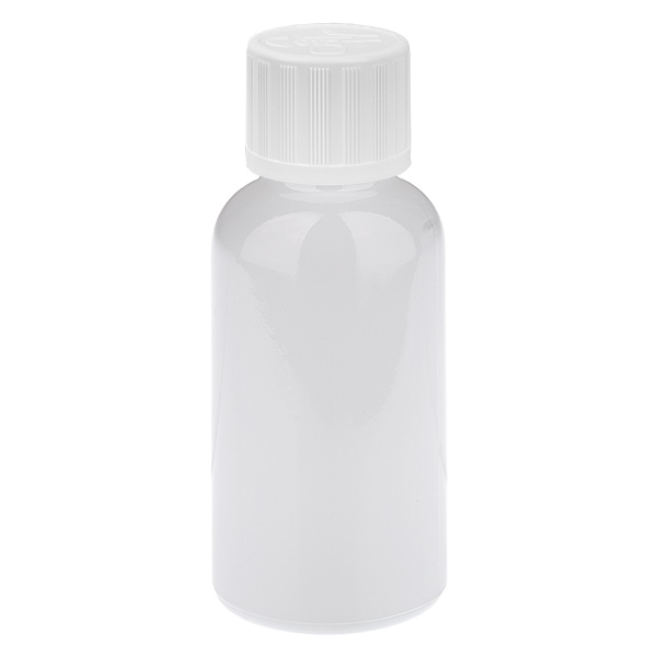 30ml Flasche 11mm Schraubverschluss weiß Standard Kindersicherung WhiteLine UT18/30