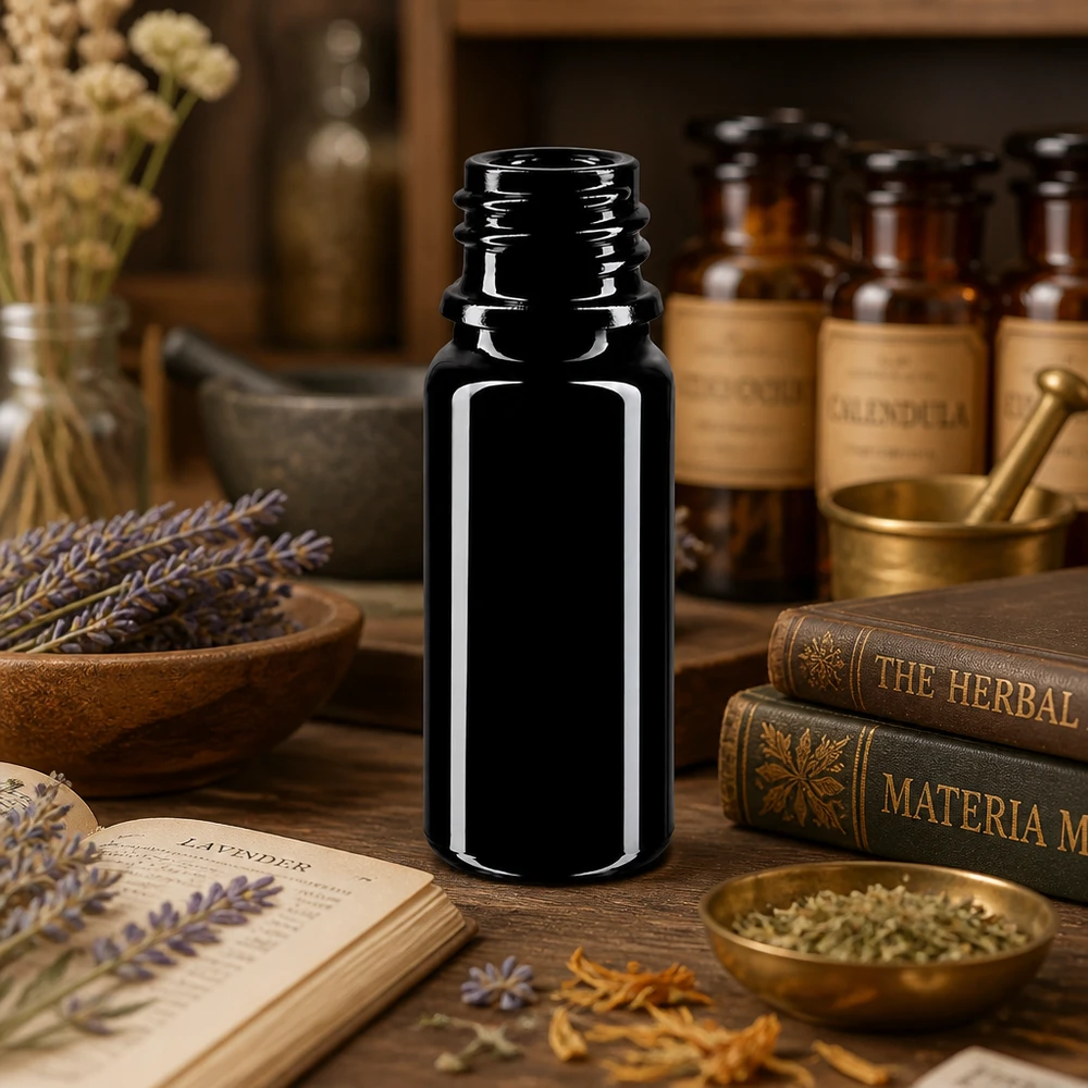 Hochglänzende Violettglas Flasche 10ml DIN 18 bewahrt Potenz von Bachblüten und Globuli