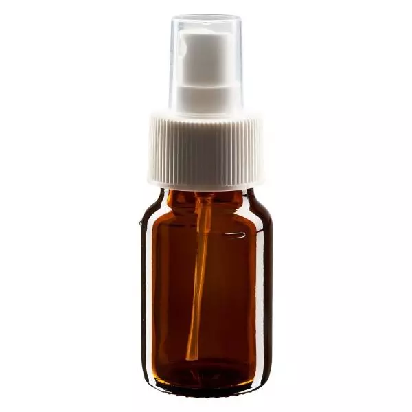 30ml Medizinflasche braun, Pumpzerstäuber weiß ApoGlas 30ml Medizinflasche braun, Pumpzerstäuber weiß ApoGlas