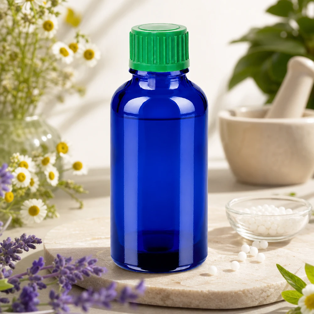 30ml Tropfflasche 0.8mm grün Standardverschluss BlueLine UT18/30 Vielseitige 30ml Glasflasche blau für Tinkturen Parfum und medizinische Anwendungen
