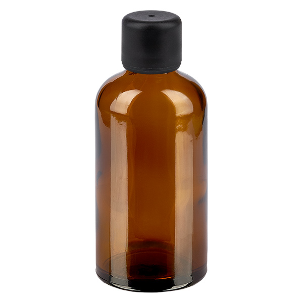 100ml Flasche 6mm Schraubverschluss schwarz Standard BrownL. UT18/100