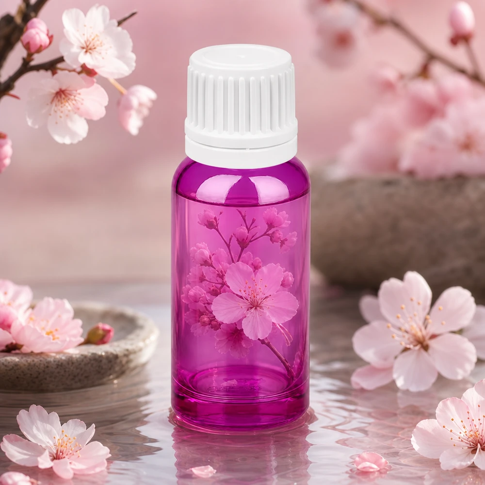 20ml Qualitätsflasche aus violettem Glas mit robustem weißem Verschluss für den täglichen Gebrauch