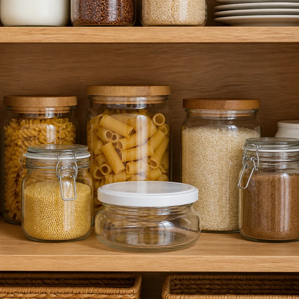 Transparentes 120ml Terrinenglas UNiTWIST mit weißem Schraubdeckel perfekt für kleine Portionen