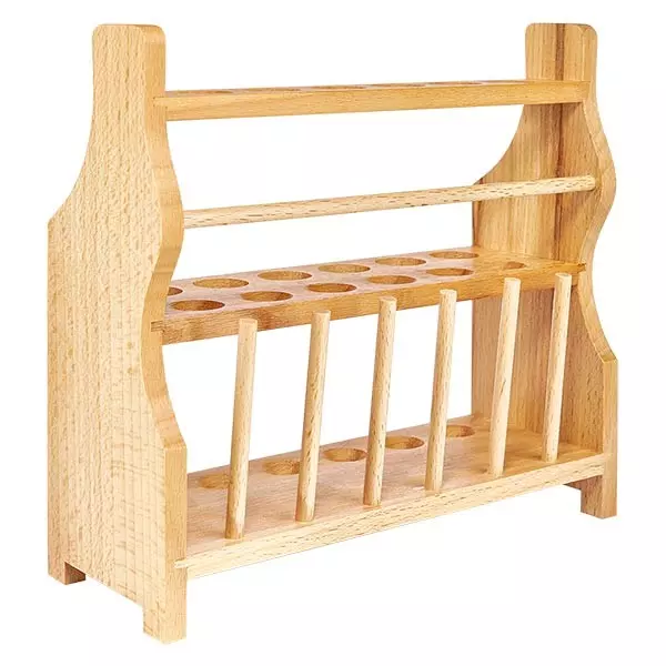Reagenzglasgestelle aus Holz, für Gläser bis ca. 18 mm Ø