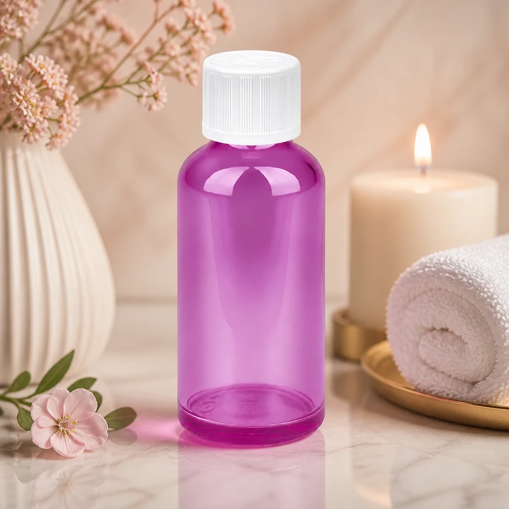 50ml Flasche 11mm Schraubverschluss weiß Standard Kindersicher PurpleLine UT18/50 Robuste 50ml Purple Line Flasche mit kindersicherem System für pharmazeutische Anwendungen