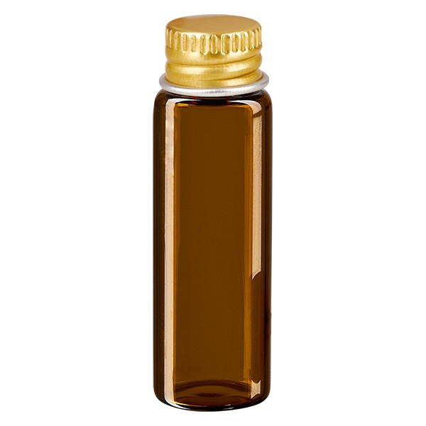 5ml Mini Glasflasche braun Metallverschluss gold UNiTWIST 5ml Mini Glasflasche braun Metallverschluss gold UNiTWIST
