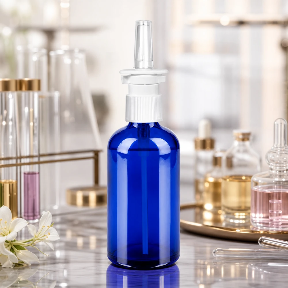 Mundgeblasene 100ml Nasensprayflasche mit glatter Oberfläche für optimale Reinigung und Sterilisation