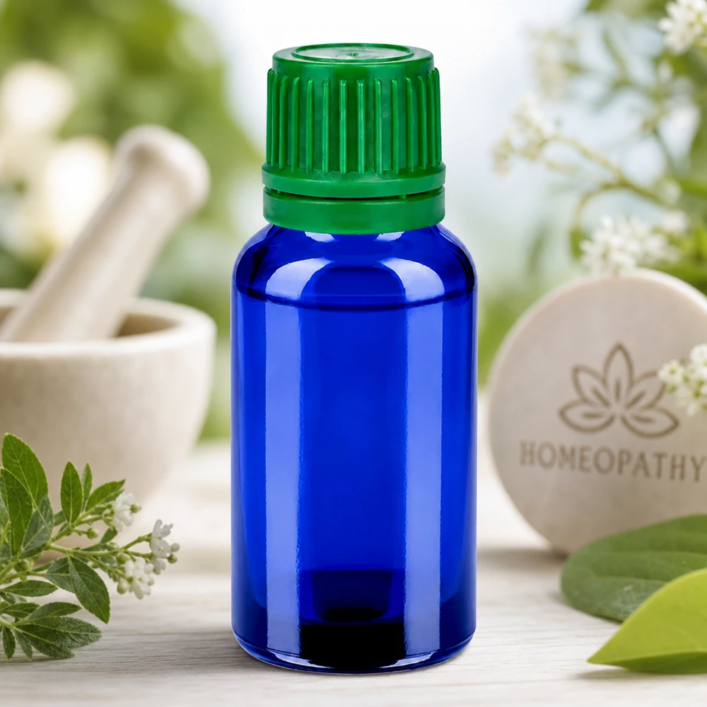 20ml Flasche 11mm Schraubverschluss grün Originalitätsverschluss BlueLine UT18/20 Professionelle 20ml Glasflasche Serie BlueLine für Apotheken und Naturheilpraxis