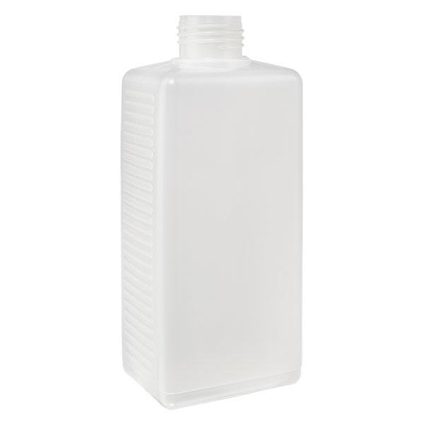 500ml Eckige Flasche PE natur, ohne Verschluss 500ml Eckige Flasche PE natur, ohne Verschluss