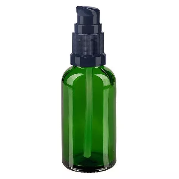Apothekenflasche grün 30ml PumpVerschluss schwarz Standard