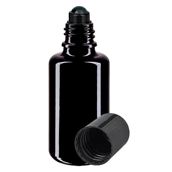 Apothekenflasche violett 30ml Roll-On Verschluss schwarz