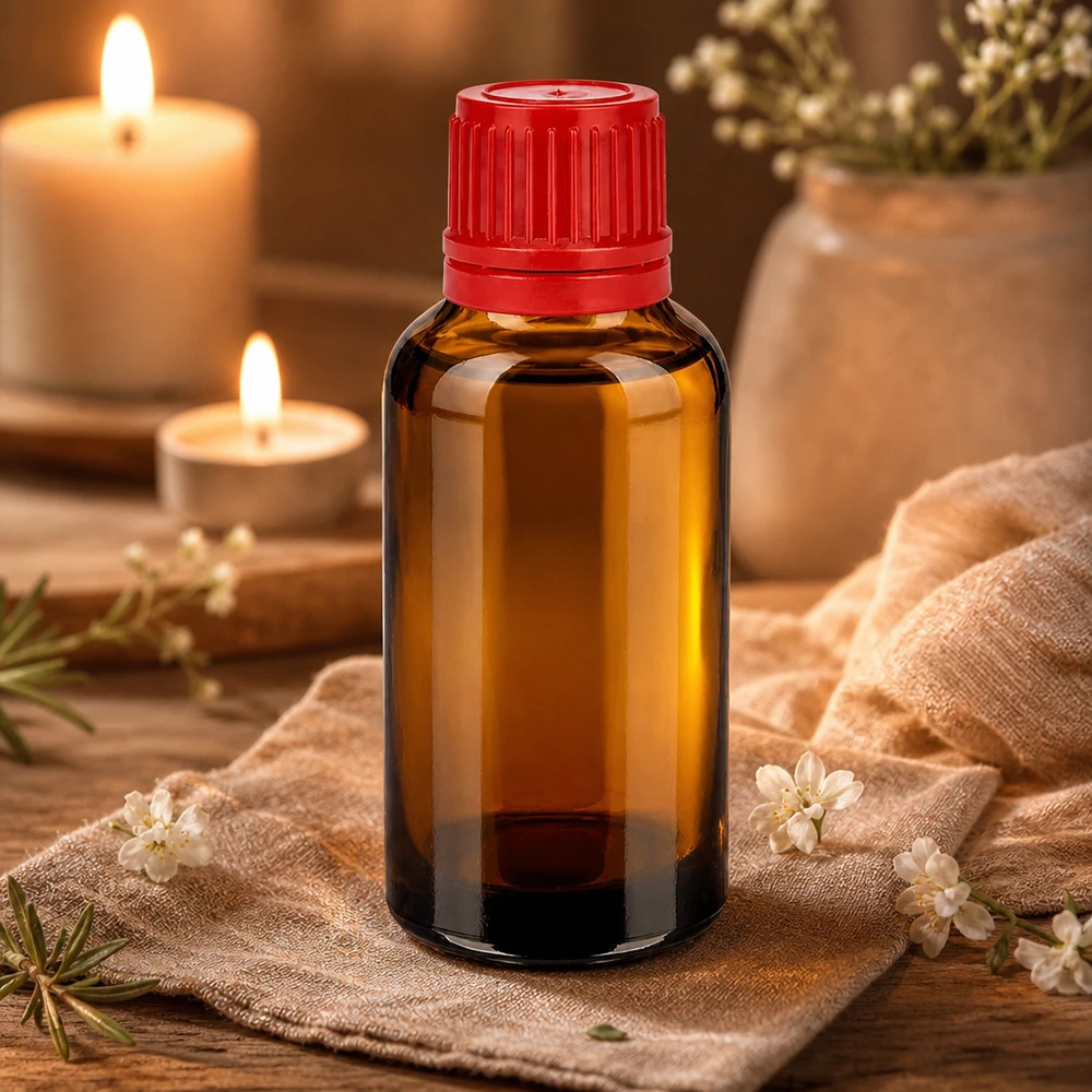 30ml Braunglasflasche mit Originalitätsverschluss rot perfekt für DIY-Kosmetik und Kräuterauszüge