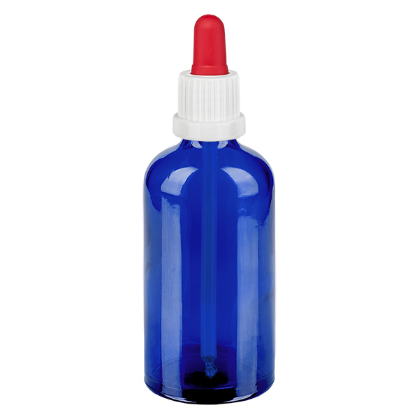 100ml Pipettenflaschwarz weiß/rot Originalitätsverschluss BlueLine UT18/100