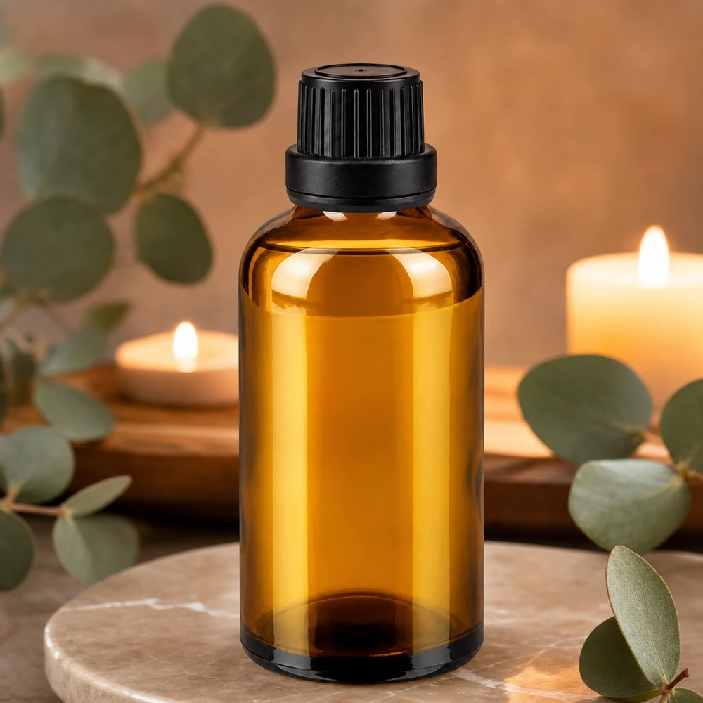 Nachfüllbare 50ml Braunglasflasche mit Schraubverschluss für Naturkosmetik und Essenzen