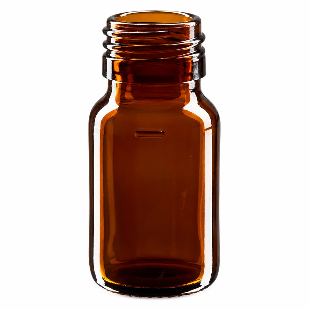 Kompakte braune Medizinflasche 30ml aus Glas mit PP28 Hals für Apotheken ohne Deckel