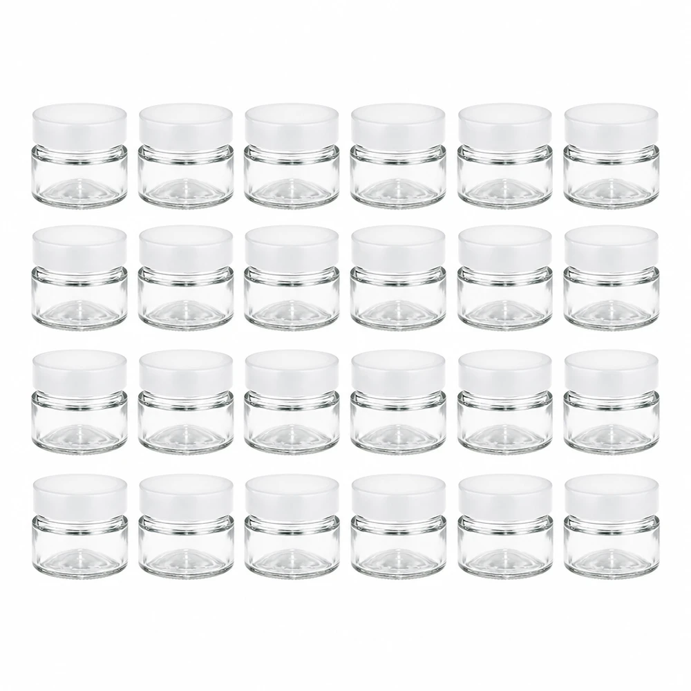 80ml Rundglas 24er-Set mit Deckel (Deckelfarbe: weiss) UNiTWIST UNiTWIST Rundglas Set 24 Stück 80ml Weithals Gläser mit weißem Verschluss