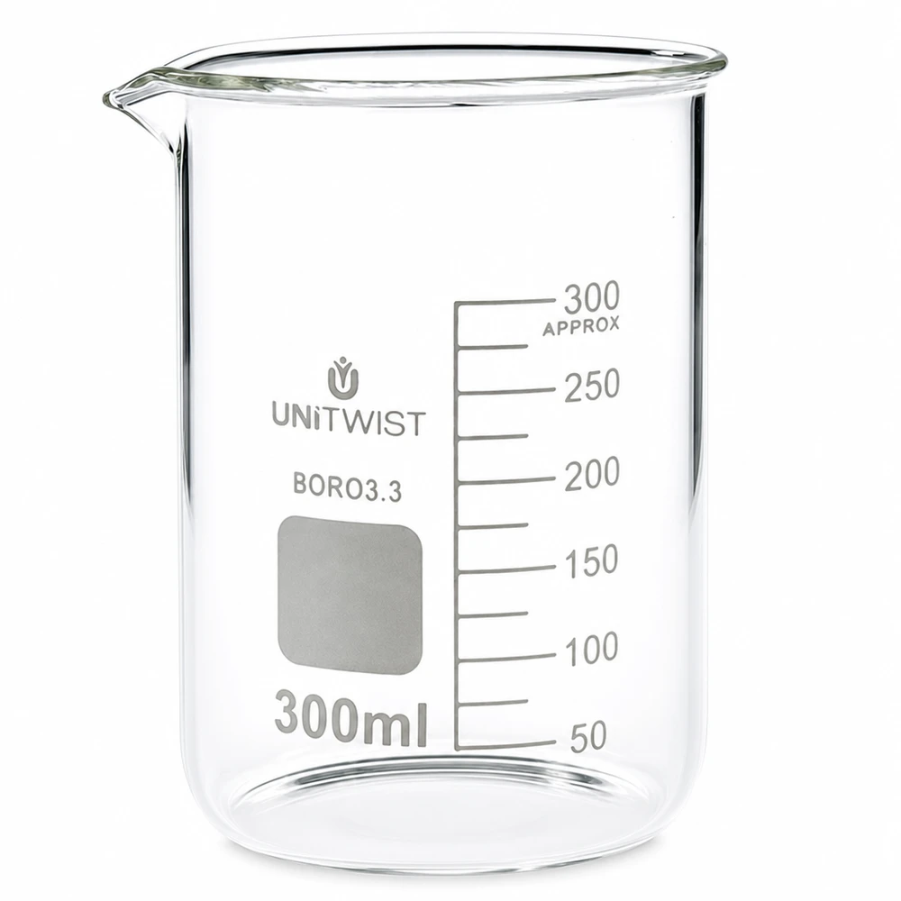 Chemieglas Becherglas niedrige Form 300ml aus hochwertigem Borosilikat3.3 UNiTWIST