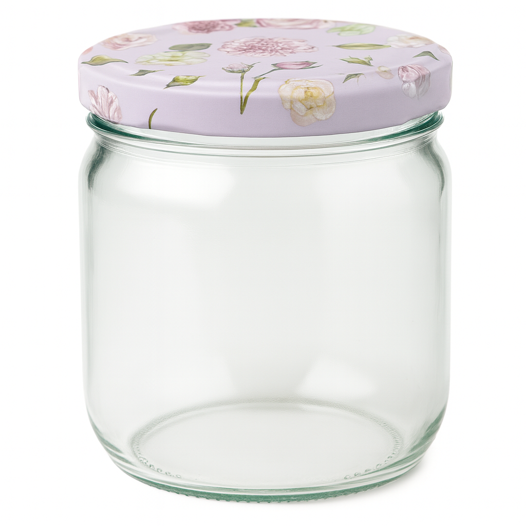 425ml Rundglas + BasicSeal Deckel Blume rosa UNiTWIST