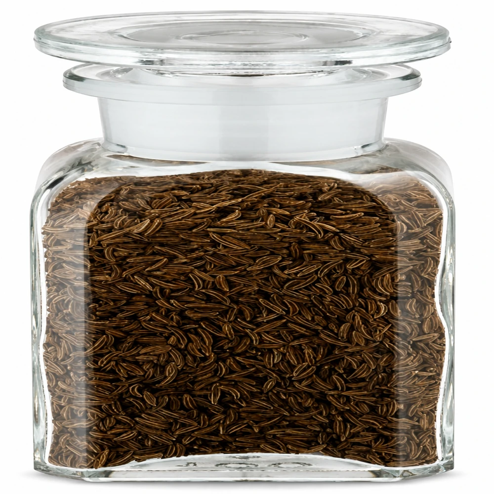 Apothekerflasche Vierkant Weithals 100ml als stilvolle Gewürzdose mit hermetischem Glasdeckel