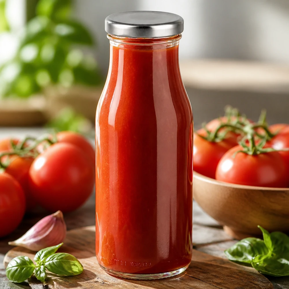 UNiTWIST 150ml Aufbewahrungsflasche mit Silberdeckel für Tomatensauce Öle und Dressings