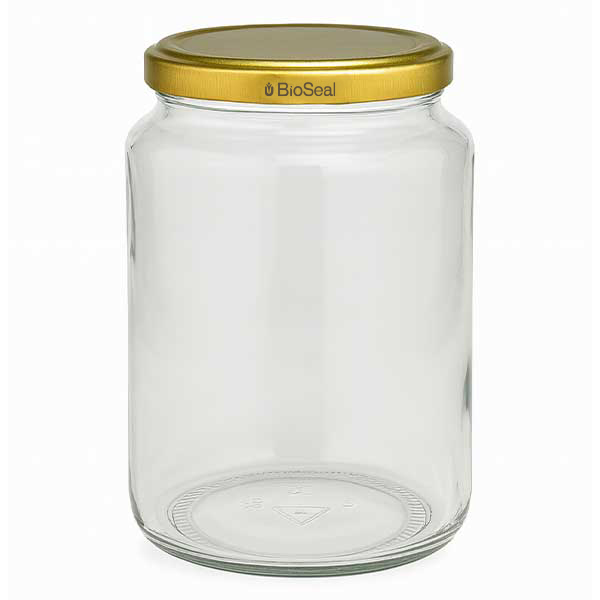 795ml Rundglas mit BioSeal Deckel gold UNiTWIST