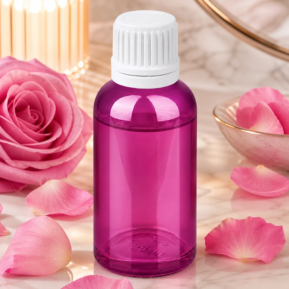 Professionelle 30ml Dosierflasche violett mit 0.7mm Tropföffnung für Labor und Praxis