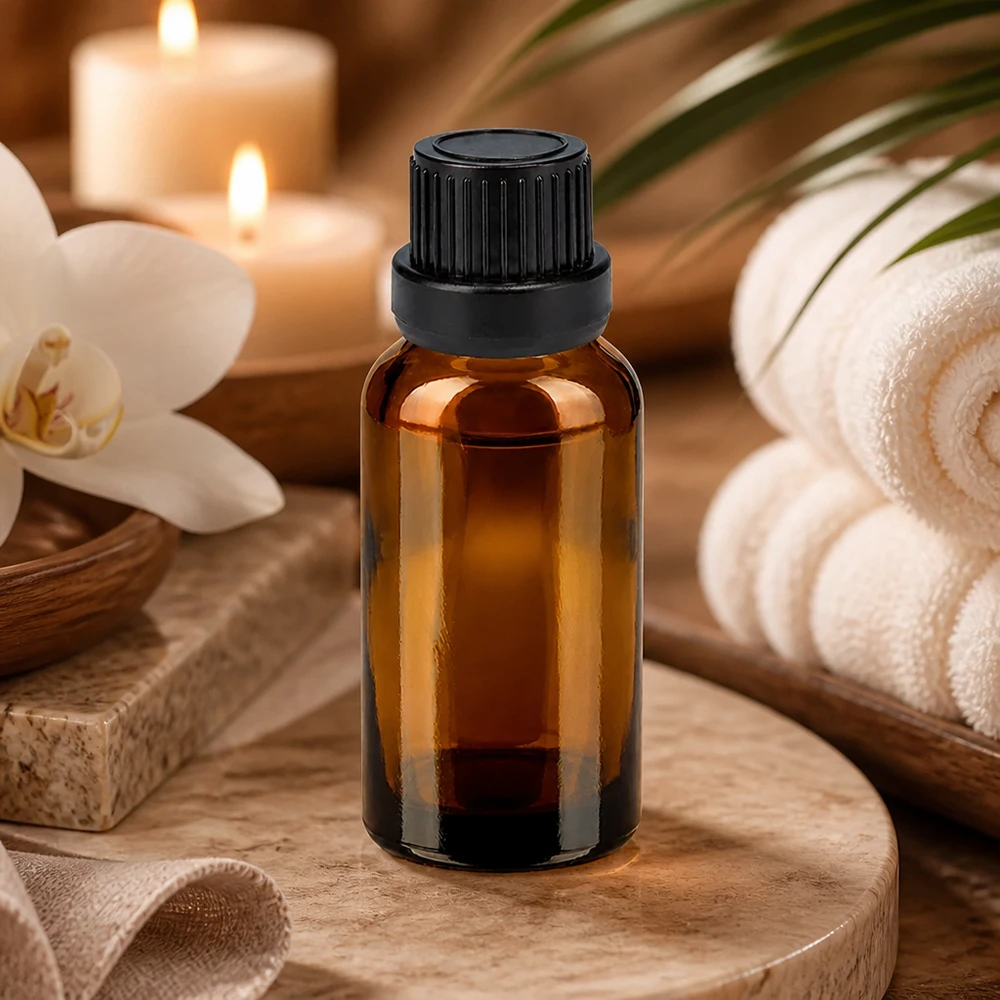 20ml Tropfflasche 2mm schwarz Originalitätsverschluss BrownLine UT18/20 Premium 20ml Glasfläschchen mit kindersicherem Verschluss für therapeutische Öle