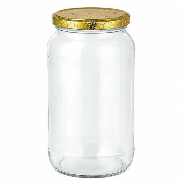 1062ml Rundglas + BasicSeal Deckel Bienenwabe UNiTWIST