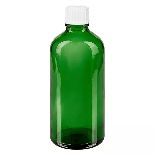 Apothekenflasche grün 100ml Schraubverschluss weiß Standard