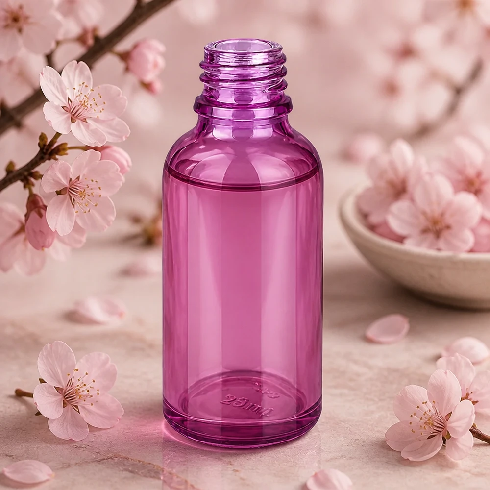 30ml violette PurpleLine Glasflasche mit glatter Oberfläche optimal für individuelle Etikettierung
