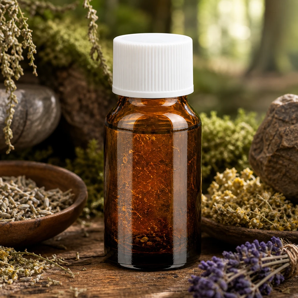 Robuste 10ml Laborflasche aus braunem Schutzglas mit weißem Verschluss für Essenzen