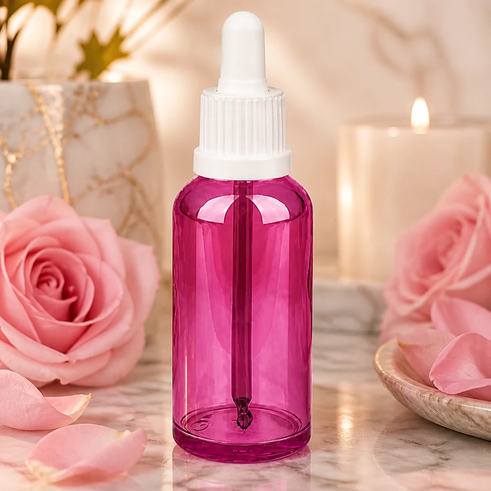 Premium 50ml Purple Line Flasche mit weißer Pipette für professionelle Kosmetikanwendung