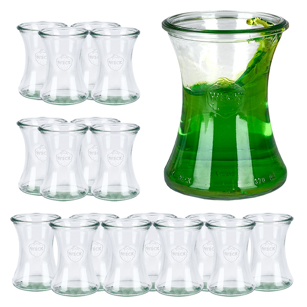 18er Set Weck Gläser 370ml Delikatessenglas 18er Set Weck Gläser 370ml Delikatessenglas
