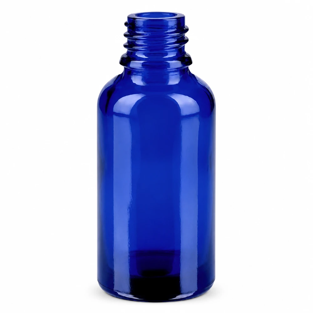 Professionelle blaue 30ml Glasflasche mit Standardgewinde für Labor und medizinische Anwendungen