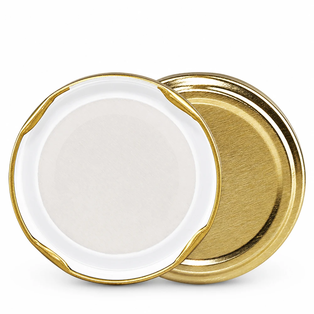 UNiTWIST Einmachdeckel TO58 gold Produktfoto beide Seiten sichtbar BPA-NI BioSeal