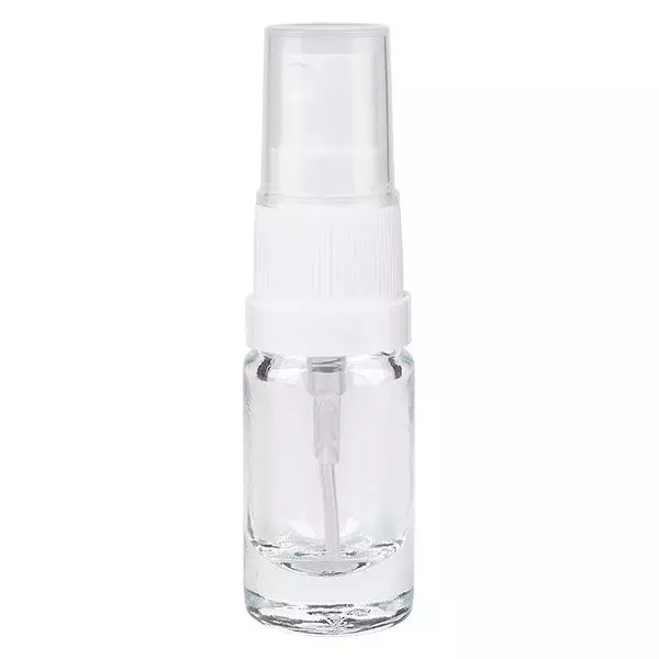 Apothekenflasche klar 5ml Sprayaufsatz weiß Apothekenflasche klar 5ml Sprayaufsatz weiß