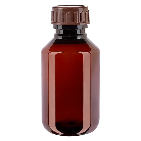 PET Flasche 100ml mit braunem Verschluss Standard PET Flasche 100ml mit braunem Verschluss Standard