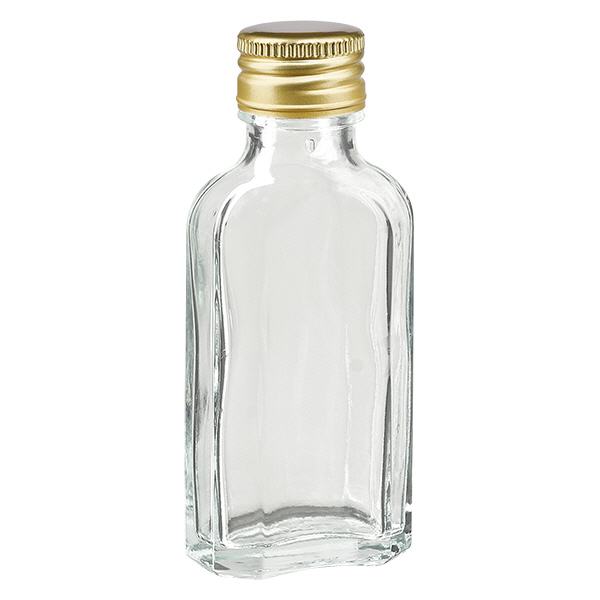 50 ml Meplat klar mit Alu Verschluss gold PP22 50 ml Meplat klar mit Alu Verschluss gold PP22