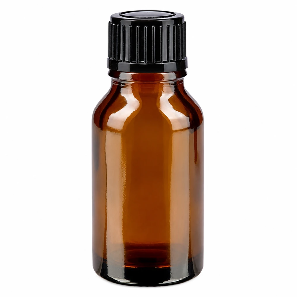Apothekenflasche braun 15ml Tropfverschluss 1mm schwarz Standard Apothekenflasche Braunglas 15ml schwarzer Tropfverschluss UV-Schutz Glasflasche