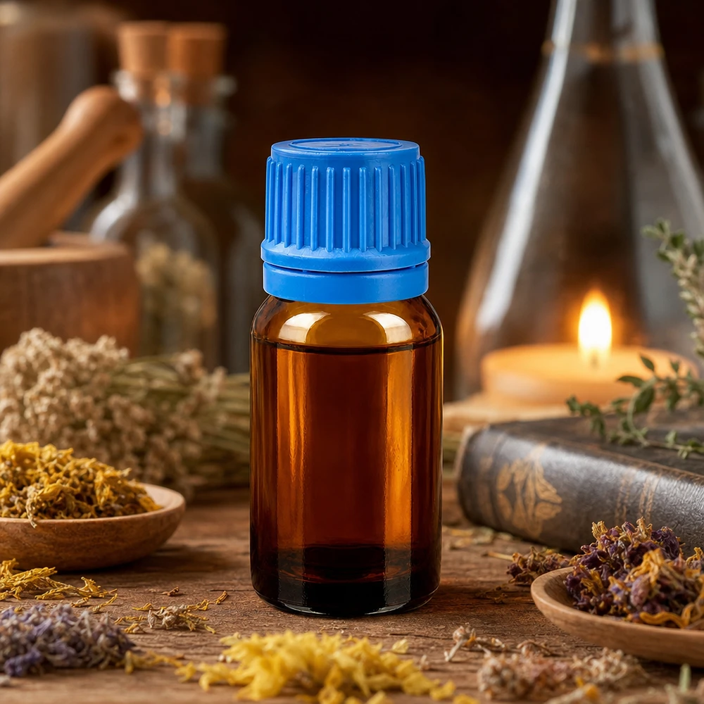 Praktische 10ml Glasflasche mit blauem Verschluss perfekt für DIY-Kosmetik und Mischungen