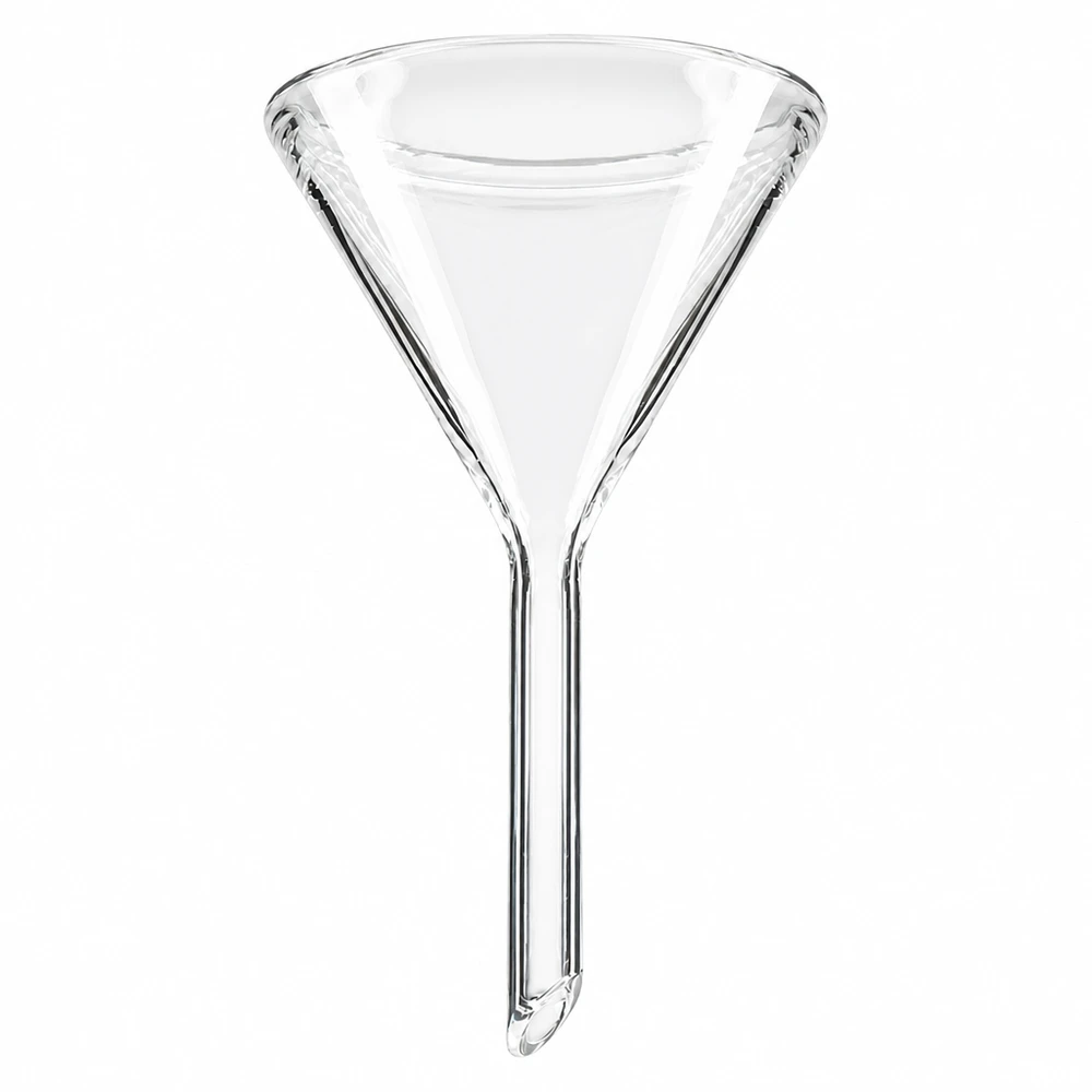 Professioneller 60-Grad-Trichter Ø 45mm aus robustem Kalk-Soda-Glas mit kurzer Tülle