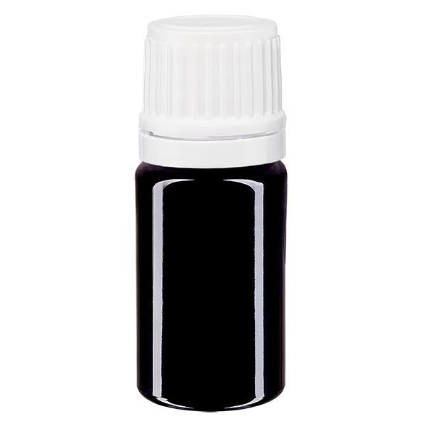 Apothekenflasche violett 5ml Tropfverschluss 1.2mm weiß Originalitätsverschluss