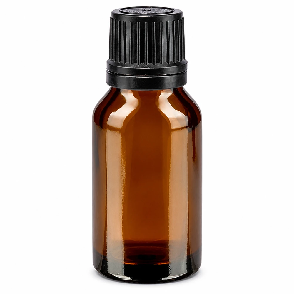 Hochwertige Braunglas Flasche 15ml mit schwarzem Schraubverschluss UV-Schutz Apotheke