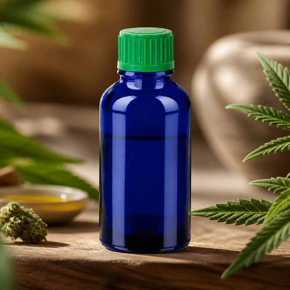 30ml Tropfflasche 0.8mm grün Standardverschluss BlueLine UT18/30 Vielseitige Tropfflasche für Parfümöle und konzentrierte Essenzen in Apothekenqualität