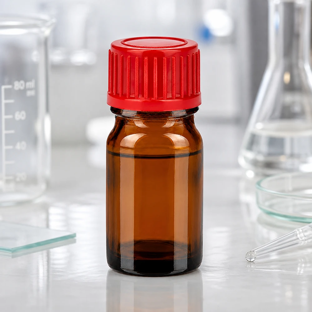 5ml Flasche 11mm Schraubverschluss rot Standard BrownLine UT18/5 5ml BrownLine Glasflasche mit rotem Verschluss bietet optimalen Schutz vor Lichteinwirkung und Oxidation