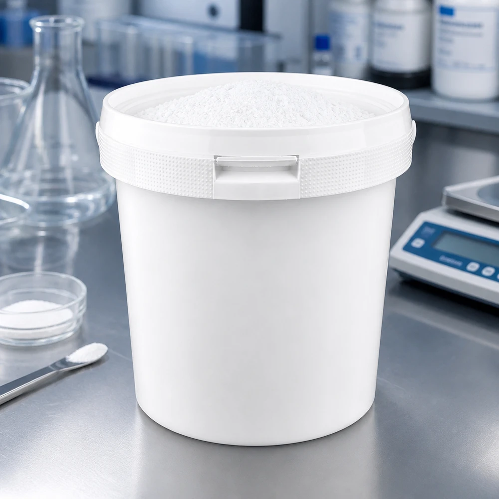 Eimer 2.5L aus weißem Kunststoff Polypropylen mit Deckel Vielseitiger 2,5L Weißeimer aus PP mit Deckel für Pharmazie Kosmetik und Lebensmittel
